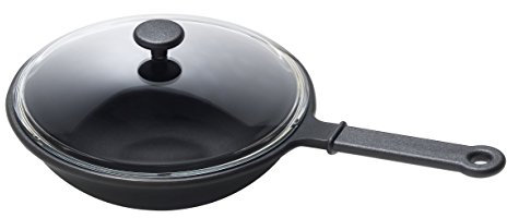 SERAFINO ZANI Bon Appetit Wok 1 Manico Antiaderente cm. 28 con Coperchio in Vetro BA7CW28/C
