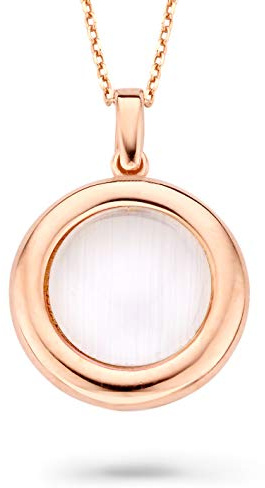 Orphelia Damen-Anhänger met kette 925 Silber teilvergoldet Zirkonia braun Brillantschliff-ZH-7197/BR
