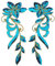 (Pack of 2) Dancing Orchid Flowers Embroidered Iron on Patches Sequin Appliques for Neckline Clothing Garment Embellishment(SkyBlue)