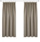 Deconovo Gardinen Blickdicht Kräuselband Vorhang Verdunkelung Thermo gegen Kälte Schlafzimmer, 138x117cm(HöhexBreite), Taupe, 2er Set