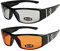 2er Pack Choppers 6608 X0 Sonnenbrillen Herren Damen Männer Frauen Brille - 1x Modell 14 (schwarz glänzend/annährend transparent) und 1x Modell 11 (schwarz glänzend/orange getönt) - Modell 14 + 11 -