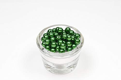 50 Perlen 8mm dunkel grün 587 // Kuststoffperlen Bastelperlen Drahtsterne Wachsperlen Perlenkette Kunstperlen