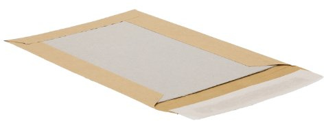 POSTHORN Papprückwandtasche (100 Stück), haftklebende Versandtasche mit Papprückwand, braune Versandtaschen mit Rückwand aus Graupappe für starken Halt, 420x320 mm, 120/450g/m², Mittel