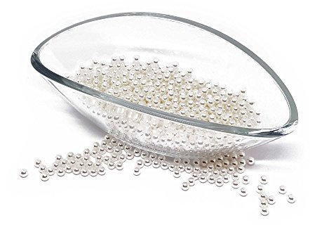 FlexiStore 100 x Perlen 8mm ohne Loch!! - basteln Deko Dekoperlen Wachsperlen - Set Weiss