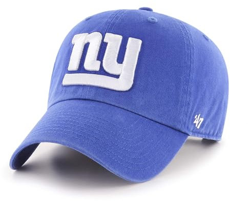 '47 NFL New York Giants Clean Up Unisex-Baseballkappe, Verstellbarer Riemenverschluss, Einheitsgröße, Team Logo, Farbe Royal Blau