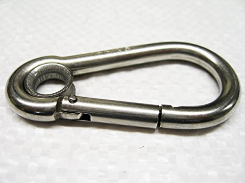 10MM Stainless Steel Carbine Hook with Eyelet - Eye Marine Gate Rope Karabina