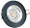 SSC-LUXon Glas LED Decken Einbauleuchte Einbaustrahler 230V dimmbar & super flach (30mm) in schwarzem runde Form mit 6W LED Modul warmweiß 2700K