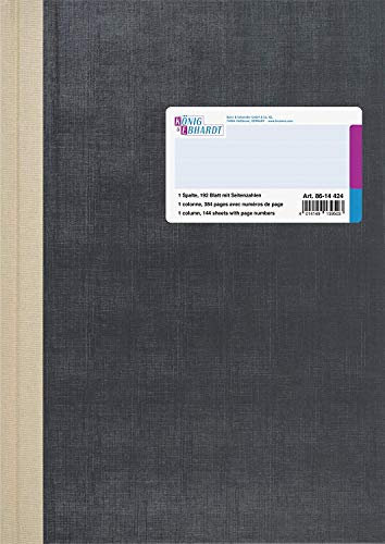 König & Ebhardt König und Ebhardt König & Ebhardt 8614424 Geschäftsbuch / Spaltenbuch (A4, mit festem Kopf, 1 Spalte, 32 Zeilen, 80g/m², 192 Blatt Fadenheftung, mit Seitenzahl)