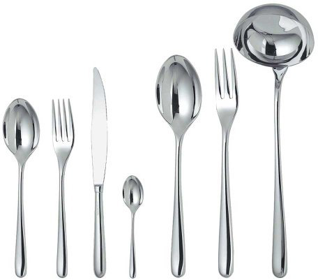 Alessi Caccia LCD01S75M Servizio Completo di Posate di Design 75 Pezzi in Acciao Inox