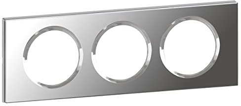LEGRAND - Plaque Céliane - Plaque de Finition pour Prises et Interrupteurs Céliane - 3 Postes - Verre Miroir