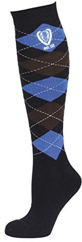 Kerbl Covalliero Damen Covall.Reitstrümpfe Brescia darkblue kariert, Größe 40-42 Reitstrümpfe,