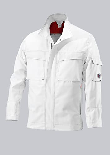 BP 1787-555-21-52/54l Arbeitsjacke, Stehkragen, verdeckter Frontreißverschluss, 295,00 g/m² Stoffmischung, weiß/dunkelgrau, 52/54l