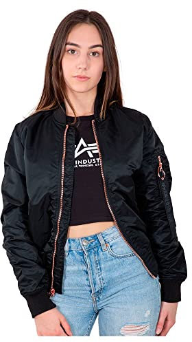 Alpha Industries Damen MA-1 VF LW Bomberjacke, Black/Copper, M