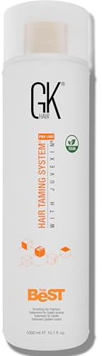 GK HAIR Global Keratin The Best (33.8 Fl Oz/1000ml) Glättende Keratin-Haarbehandlung - Professionelle brasilianische Komplexe Blowout-Glättung für seidig glattes und kräuselfreies Haar.