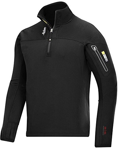 Snickers Workwear Unisex - Baby pollar Fleece Pullover Body Mapping Gr e XL in schwarz, 7 EU