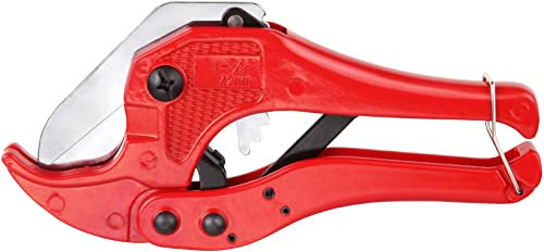 Cornat Rohrschere - max. Ø 42 mm - Für jegliche Verbundrohre & Rohr-Installationen - Mit Ratschensystem - rot - Aus Metall / Verbundrohr-Schere / Spezial-Schere / VRST661600