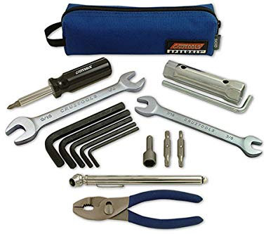 Custom Chrome Kit Attrezzi Chiavi Pollici Fisse Esagonali Soccorso Pronto Uso Borsa Speedkit HD CruzTOOLS Utensili da Lavoro Manutensione Auto e Moto Americane Compatibile con HARLEY Chiave Candela