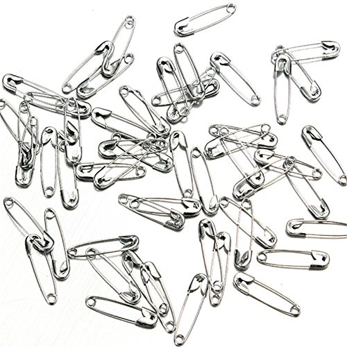 50 x Gold or Silver Colour First Steps Safety Pins Small 20mm 2cm (Silver)