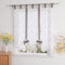 1er-Pack Voile Stickerei Bindegardine mit Schlaufen Raffrollos, Weiß Grau, B/H: 80/140cm