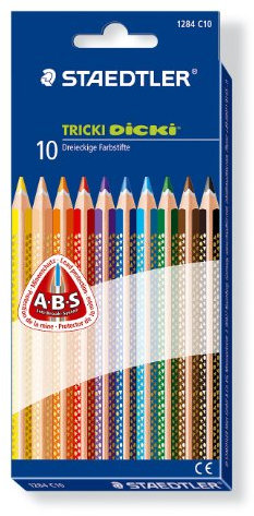 STAEDTLER 1284 C10 - TRICKI DICKI Buntstifte, 10 Farben