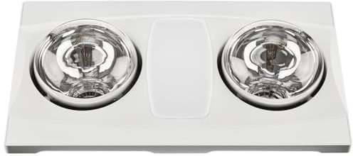 Aero Pure Bathroom Fans A515AW Aero Pure Fan- A515AWhite-2 Bulb Quiet Bathroom Heater Fan with Light