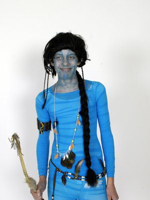 Perücke für blaue 3D-Wesen, Mann