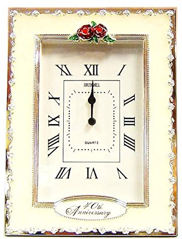 benerini Happy 40th Ruby Wedding Anniversary Quartz Table Clock Gift Present