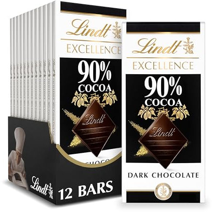 Lindt Excellence Supreme Dark Chocolate 90% Cocoa, 3.5-Ounce Packages (Pack of 12)
