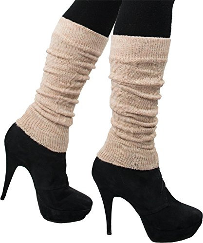 normani Modern und Pfiffig! Stulpen-Legwarmers, Wolle. Schöne weiche wärmende Qualität. wollweiss beige oder schwarz Farbe Beige-braun