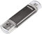 Hama Laeta Twin - Memoria USB 2.0 de 64 GB (Micro USB, OTG, 15 MB/s), color gris