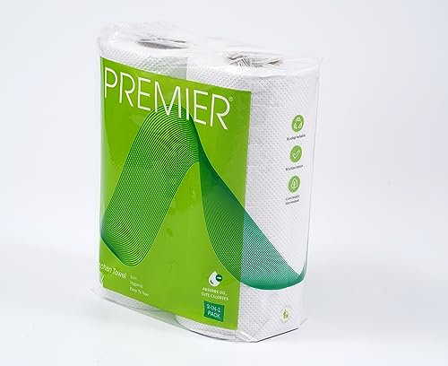 Premier Kitchen Tissue (KT) Lot de 2 rouleaux de papier toilette 2 plis 60 tirages