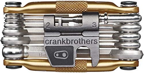 Crank Brothers Multi 17 Tool - Gold/Bicycle Cycling Cycle Road Mountain Trail Folding Fold Emergency Survival Repair Kit Screwdriver Hex Wrench Multifunction Essential