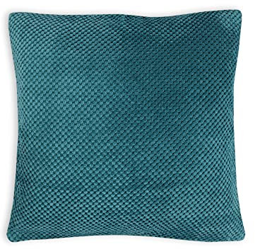 Haus und Deko Kissenbezug Life Bi Colour 60 x 60 cm Petrol Weich Dekorativ Kissenbezüge für Sofa Wohnzimmer Schlafzimmer Dekokissen mit verstecktem Reißverschluss Couchkissen Waben Optik
