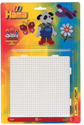 Hama 4553 - Stiftplatten zum Zusammenstecken, quadratisch, 4 Set, weiß