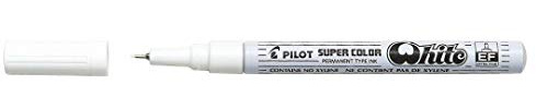 Pilot White Extra Fine Super Colour Permanent Pens (12 Pens)