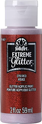 Folk Art Extreme Glitter Farbe (2 Unze), rot, 2 Ounce