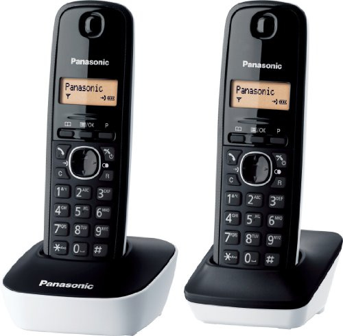 Panasonic KX-TG1612FRW Téléphone Duo sans Fil DECT sans répondeur Blanc [Version Française]