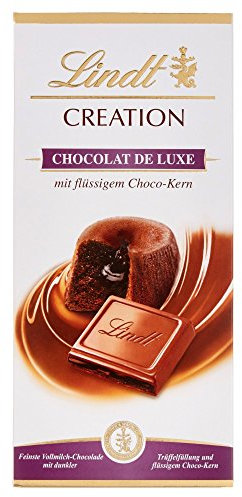Lindt Creation Chocolate de Luxe Tafel, edle Trüffel Crème und ein flüssiger Choco-Kern umhüllt von feinster Vollmilch Chocolade, glutenfrei, 150g