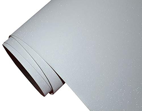 Neoxxim 6.6€/m2 Auto Folie - glitzer weiss 30 x 150 cm - selbstklebend BLASENFREI flexibel Car Wrapping Klebefolie folieren