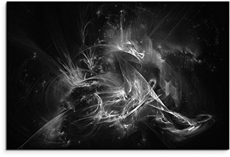 Sinus Art Abstrakt 1046-120x80cm SCHWARZ-Weiss Bilder - Wandbild Kunstdruck in XXL Format - Fertig Aufgespannt – TOP - Leinwand - Wand Bild - Kunst Bild - Wandbild abstrakt XXL