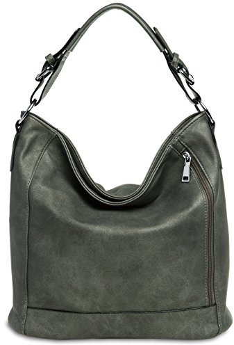 Caspar TS917 Damen Handtasche, Farbe:grau