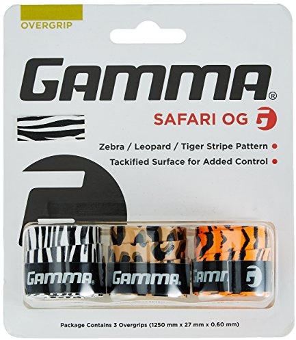 Gamma Overgrip Safari 3-er Zebra, Leopard, Tiger, weiß, One Size, AGAPO
