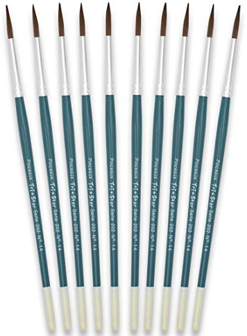 Tristar Série 202 Lot de 10 Pinceaux écoliers poils de poney naturels n°14 Vert