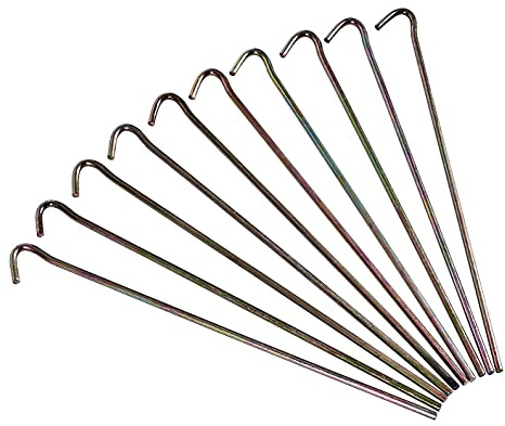 Amtech 10pc Metal Garden Pegs, galvanised Steel for Rust Resistance, Sharp Points for Firm Hold, Secure Netting, Fabric and cloches, Also for Camping tie-Downs