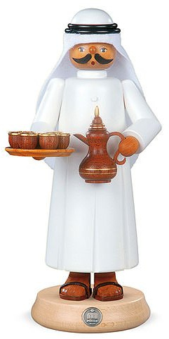 Müller GmbH Räuchermann, groß Araber m.rauchender Kaffeekanne und 7 Tassen Höhe 27 cm