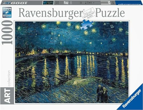 Ravensburger Puzzle für Erwachsene – Puzzle 1000 P – Art Collection – Die Sternennacht auf der Rhône – Vincent Van Gogh – 15614