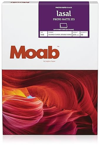 Moab Lasal Photo Matte 235 Papier 235 g/m² 7x10' beidseitig bedruckbar 50 scored Karten