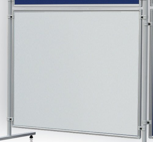 FRANKEN Stellwandtafel ECO, Schreibtafel lackiert, beidseitig, beschreibbar, trocken abwischbar, magnetisch, mit Aluminiumrahmen, Infotafel zur Kombination mit Säulen, 120 x 120 cm, EL-UTS120