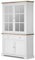 Florence Display Cabinet, Solidly built white glass dresser with 2 door bottom cupboard with shelf and 2 spacious drawerws. FULLY ASSEMBLED