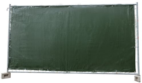 Boni-Shop 1,76 x 3,41m Bauzaunplane Sichtschutzplane Zaunblende Sichtschutz Bauzaun Sichtblende Schutz (grün)